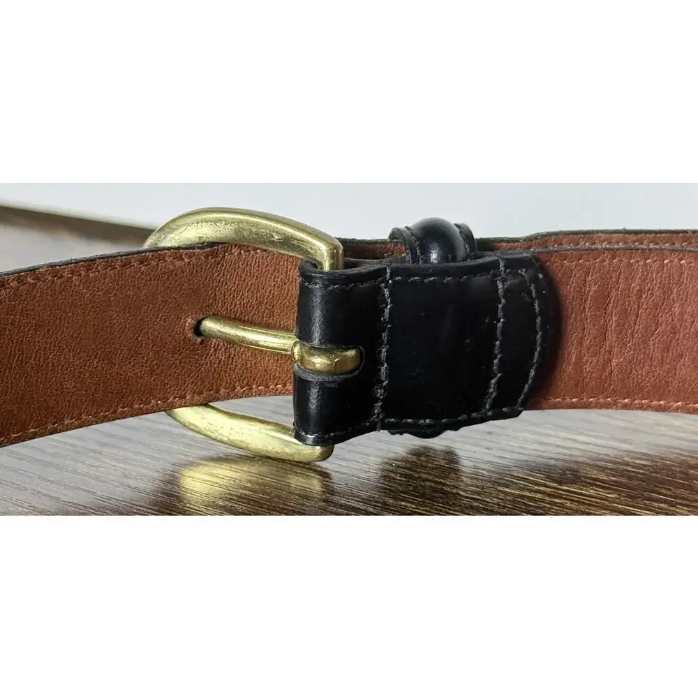 Coach Brown Leather Belt Solid Brass Buckle Costa Rica
